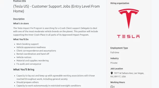 Tesla – Fake Jobs on authorbench.com